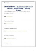 SPMT 304 EXAM 2 Questions and Correct  Answers&sol; Latest Update &sol; Already  Graded