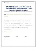 SPMT 304 Exam  Questions and Correct Answers&sol; Latest Update &sol; Already Graded