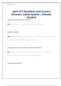 spmt 319 Questions and Correct  Answers&sol; Latest Update &sol; Already  Graded