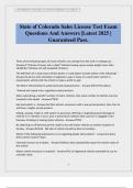 State of Colorado Sales License Test Exam Questions And Answers &vert;Latest 2025 &vert; Guaranteed Pass&period;