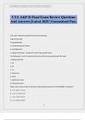 UTA A&P II Final Exam Review Questions And Answers &vert;Latest 2025 &vert; Guaranteed Pass&period;