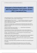 Principal as Instructional Leader - TEXES 268 Exam Questions And Answers &vert;Latest 2025 &vert; Guaranteed Pass&period;