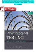 Test Bank - Psychological Testing&colon; Principles&comma; Applications&comma; and Issues&comma; 9th edition by Kaplan & Saccuzzo&comma; All 1-21 Chapters Covered &comma;Latest Edition