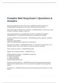 Complex Med Surg Exam 1 Questions & Answers 