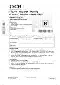 OCR GCSE Chemistry A &lpar;Gateway Science&rpar;  J248&sol;03 &lpar;Higher Tier&rpar; JUNE 2024 QUESTION PAPER