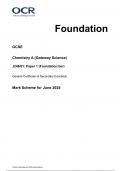 OCR GCSE Chemistry A &lpar;Gateway Science&rpar;  J248&sol;01 &lpar;Foundation Tier&rpar; JUNE 2024 MARK SCHEME