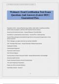 Walmart- Food Certification Test Exam Questions And Answers &vert;Latest 2025 &vert; Guaranteed Pass&period;