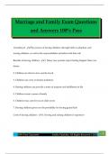 Marriage and Family Exam Questions and Answers 100&percnt; Pass