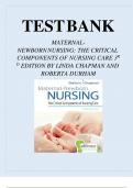 TEST BANK MATERNAL NEWBORN NURSING THE CRITICAL COMPONENTS OF NURSING CARE 3RD EDITION BY ROBERT ADURHAM AND LINDA CHAPMAN QUESTIONS WITH CORRECT DETAILED ANSWERS 100&percnt; PASS VERIFIED A&plus;