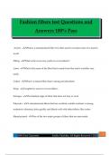 Fashion fibers test Questions and Answers 100&percnt; Pass
