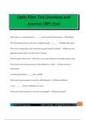 Optic Fiber Test Questions and Answers 100&percnt; Pass