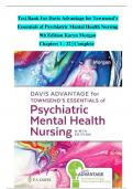 Test Bank For Davis Advantage for Townsend&rsquo;s  Essentials of Psychiatric Mental Health Nursing 9th Edition Karyn Morgan Chapters 1 - 32 &vert; Complete