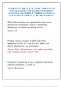 TENNESSEE STATE LAW OF COSMETOLOGY EXAM ACTUAL EXAM LATEST 2025-2026 COMPLETE 60 QUESTIONS AND CORRECT VERIFIED ANSWERS &lpar;A NEW UPDATED VERSION&rpar; &vert;ALREADY GRADED A&plus;