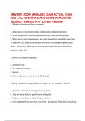 SERVSAFE FOOD MANAGER EXAM ACTUAL EXAM 2025 &vert; ALL QUESTIONS AND CORRECT ANSWERS &lpar;ALREADY GRADED A&plus;&rpar; &vert; LATEST VERSION