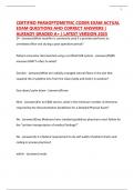 CERTIFIED PARAOPTOMETRIC CODER EXAM ACTUAL EXAM QUESTIONS AND CORRECT ANSWERS &vert; ALREADY GRADED A&plus; &vert; LATEST VERSION 2025