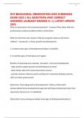 DCF BEHAVIORAL OBSERVATION AND SCREENING EXAM 2025 &vert; ALL QUESTIONS AND CORRECT ANSWERS &lpar;ALREADY GRADED A&plus;&rpar; &vert; LATEST UPDATE 2025