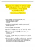 GEORGIA PEST CONTROL ACTUAL EXAM  2025&sol;2026 QUESTIONS AND VERIFIED  CORRECT SOLUTIONS &vert;&vert; 100&percnt;  GUARANTEED PASS  <BRAND NEW VERSION> 