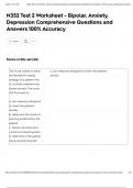 N352  Test 2 Worksheet - Bipolar&comma; Anxiety&comma; Depression Comprehensive Questions and Answers 100&percnt; Accuracy