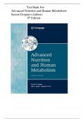Test Bank For Advanced Nutrition And Human Metabolism 8th Edition &lpar; Author's&semi;  Sareen Gropper&comma; Jack Smith&comma; Timothy Carr &rpar; All Chapters 1-14