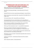 PHARMACOLOGY HESI EXIT EXAM 2025 &vert; ALL QUESTIONS AND CORRECT ANSWERS