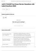 ANCC PMHNP Cert Exam Review Questions with Latest Solutions 2025