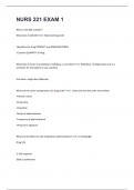 NURS 221 EXAM 1 QUESTIONS AND ANSWERS 