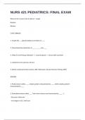 NURS 421 PEDIATRICS&colon; FINAL EXAM LATEST