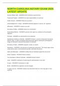 NORTH CAROLINA NOTARY EXAM 2025 LATEST UPDATE 
