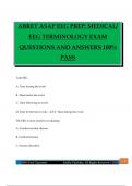 ABRET ASAP EEG PREP&colon; MEDICAL&sol; EEG TERMINOLOGY EXAM QUESTIONS AND ANSWERS 100&percnt; PASS