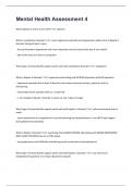 Mental Health Assessment 4 Questions And Verified Answers 