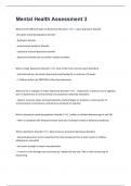 Mental Health Assessment 3 Questions And Answers 