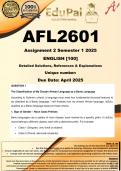 AFL2601 Assignment 2 ENGLISH &lpar;COMPLETE ANSWERS&rpar; Semester 1 2025  - DUE April 2025