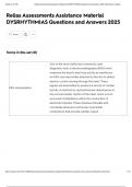 Relias Assessments Assistance Material DYSRHYTHMIAS Questions and Answers 2025