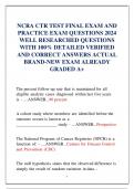 NCRA CTR TEST FINAL EXAM AND  PRACTICE EXAM QUESTIONS 2024  WELL RESEARCHED QUESTIONS  WITH 100&percnt; DETAILED VERIFIED  AND CORRECT ANSWERS ACTUAL  BRAND-NEW EXAM ALREADY  GRADED A&plus; 