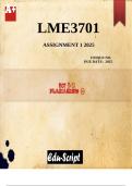 LME3701 Assignment 1 2025 &lpar;ANSWERS&rpar;