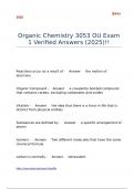 Organic Chemistry 3053 OU Exam 1 Verified Answers &lpar;2025&rpar;&excl;&excl;