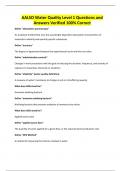 AALSO Water Quality Level 1 Questions and Answers Verified 100&percnt; Correct