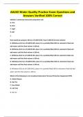 AALSO Water Quality Practice Exam Questions and Answers Verified 100&percnt; Correct