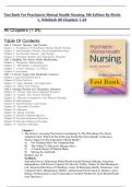 Test Bank For Psychiatric Mental Health Nursing, 9th Edition by Sheila L. Videbeck All Chapters 1-24