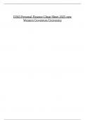 D363 Personal Finance Cheat Sheet 2025 new Western Governors University