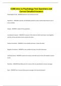 C180 intro to Psychology Test Questions and Correct Detailed Answers