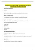 C180 Intro to Psychology Study Guide Questions and Correct Detailed Answers