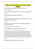 C180 Psychology Questions and Correct Detailed Answers