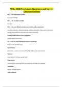 WGU C180 Psychology Questions and Correct Detailed Answers