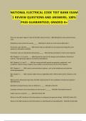 NATIONAL ELECTRICAL CODE TEST BANK EXAM 1 REVIEW QUESTIONS AND ANSWERS&semi; 100&percnt; PASS GUARANTEED&semi; GRADED A&plus; 