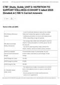 C787&lowbar;Study&lowbar;Guide&lowbar;UNIT 2&colon; NUTRITION TO SUPPORT WELLNESS &lpar;COHORT 1&rpar; latest 2025 &lpar;Graded A&plus;&rpar; 100 &percnt; Correct Answers