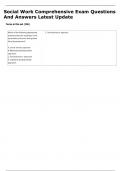 Social Work Comprehensive Exam Questions And Answers Latest Update