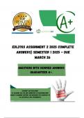 EDL3703 Assignment 2 2025 COMPLETE ANSWERS&rpar; Semester 1 2025 - DUE March 26  2025&semi; 100&percnt; correct solutions and explanations&period; &lbrace;Three different essay provided&rcub;