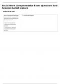 SOWK Final Exam Questions and Answers Latest Update