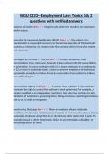 WGU C233-- Employment Law&colon; Topics 1 & 2 questions with verified answers